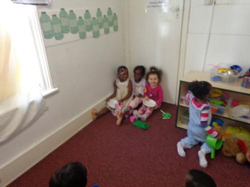 Playing at Rehoboth day nursery, Deptford, London